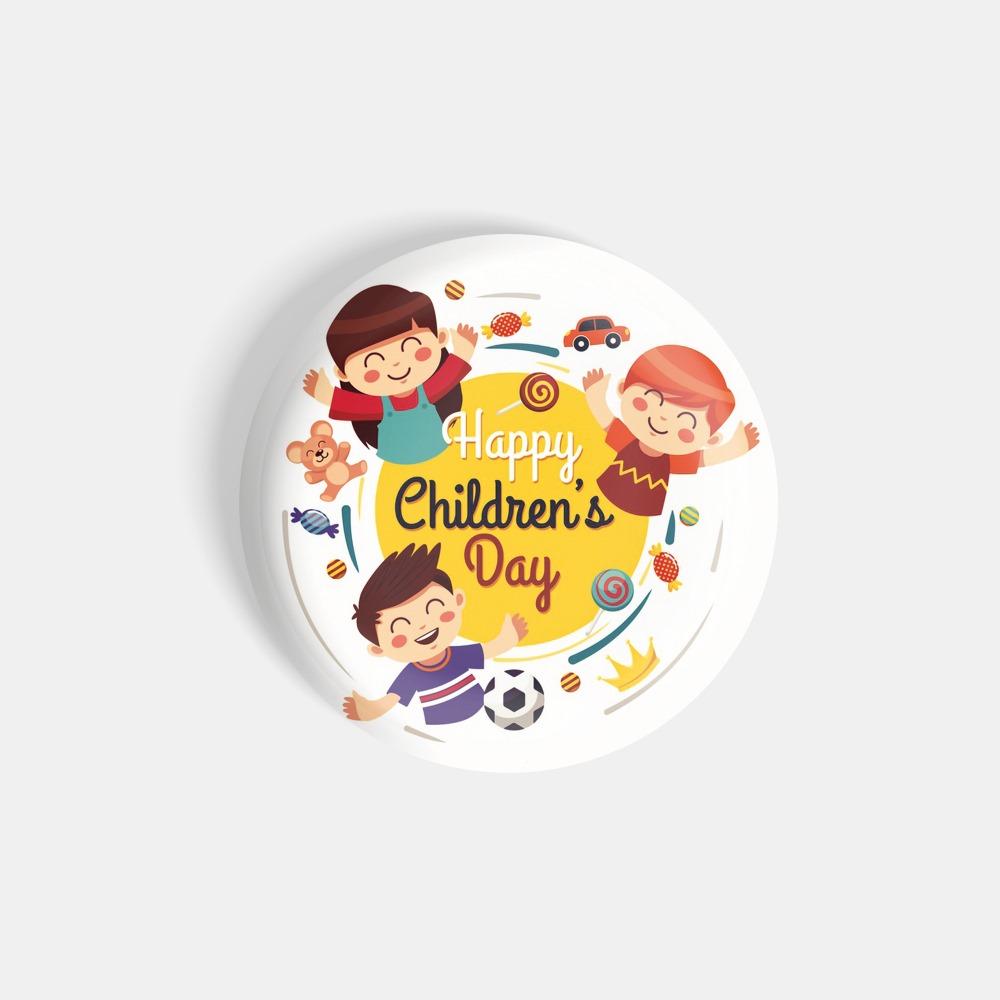dhcrafts Pin Badges White Color Special days Happy Children's Day ...