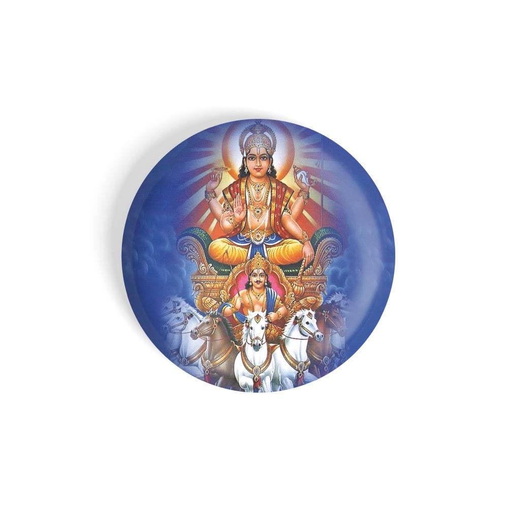 dhcrafts Magnetic Badges Blue Color Surya Dev D1 Glossy Finish ...