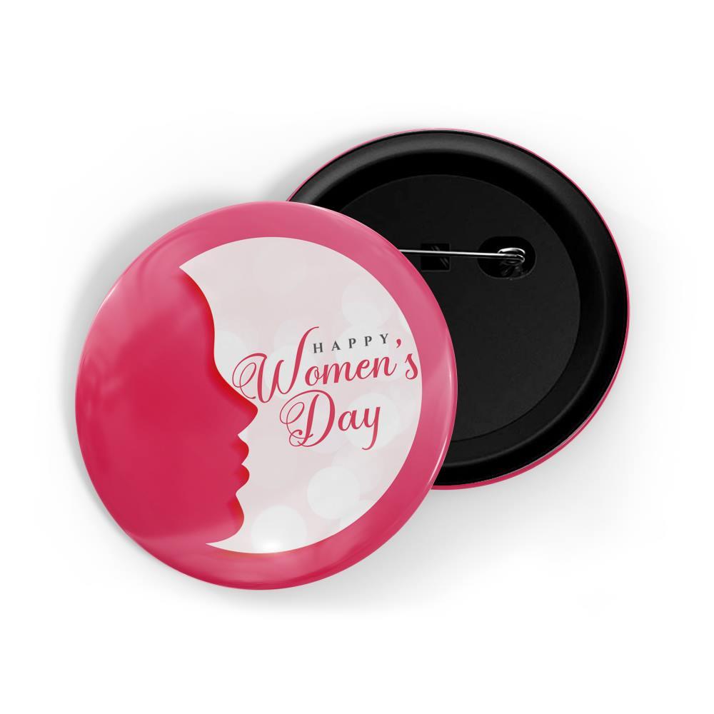 dhcrafts Pin Badges Pink Women's Day D5 Glossy Finish Design Pack of 1 -  dhcrafts