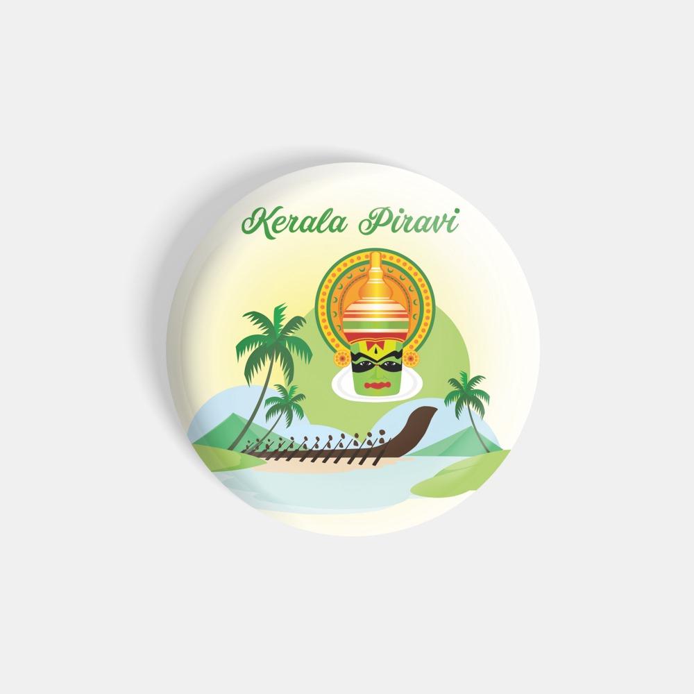 dhcrafts Magnetic Badges Multicolor Kerala Piravi Glossy Finish ...